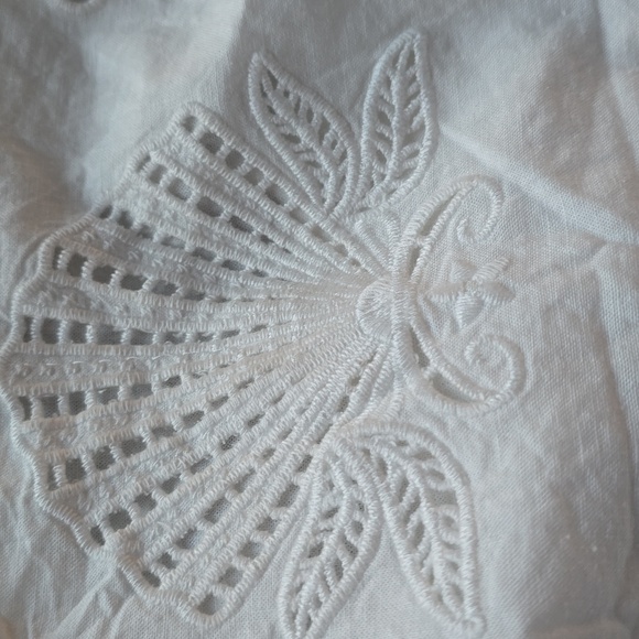 FARM RIO off-white richelieu lenzing™ ecovero™ euroflax™ midi dress, Size Large - Picture 10 of 12